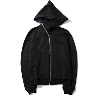 Men’s Hooded Zipper Hoodie – Hip Hop Streetwear Sweatshirt, Skate Style