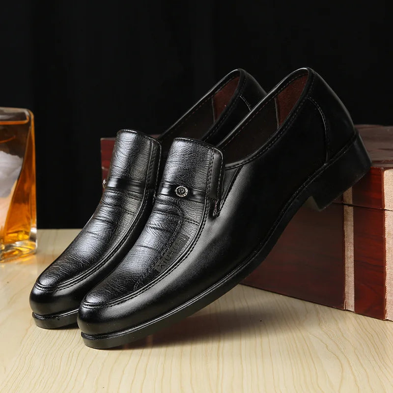 Men’s Leather Dress Shoes – High-Quality Comfortable Oxford Flats for Business, Party & Wedding