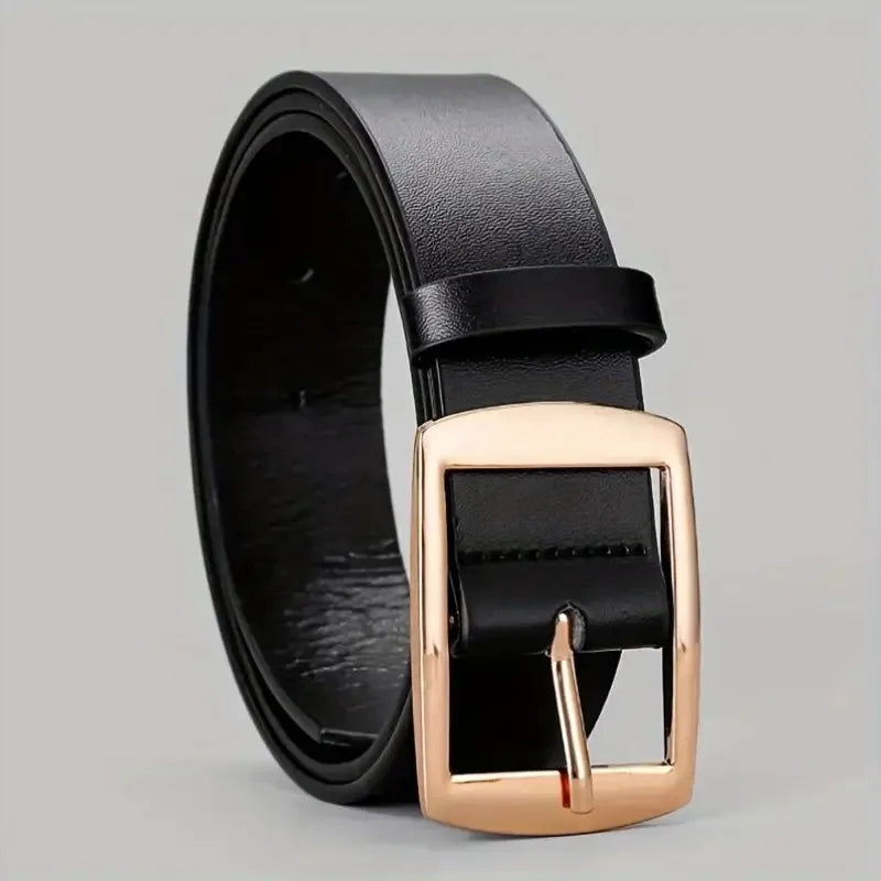 Designer PU Leather Belt for Men & Women – Luxury Style with Metal Pin Buckle
