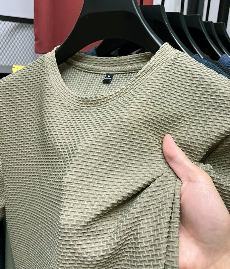 Men’s Ice Silk Mesh T-Shirt – Lightweight Breathable Quick-Dry Summer Top