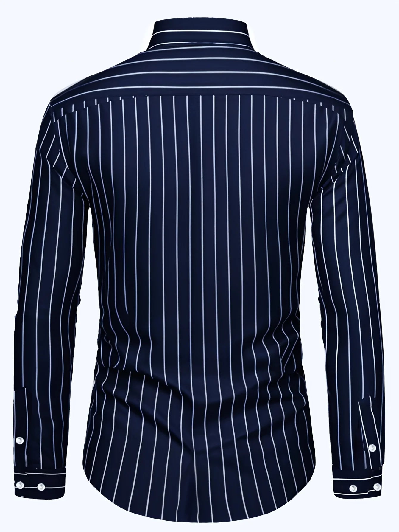 FGKKS Men's Fashion Striped Shirt – Long Sleeve Casual Business Style