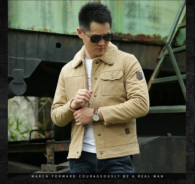 FGKKS 2024 Men’s Outdoor Slim-Fit Jacket – Casual Fleece Streetwear Coat