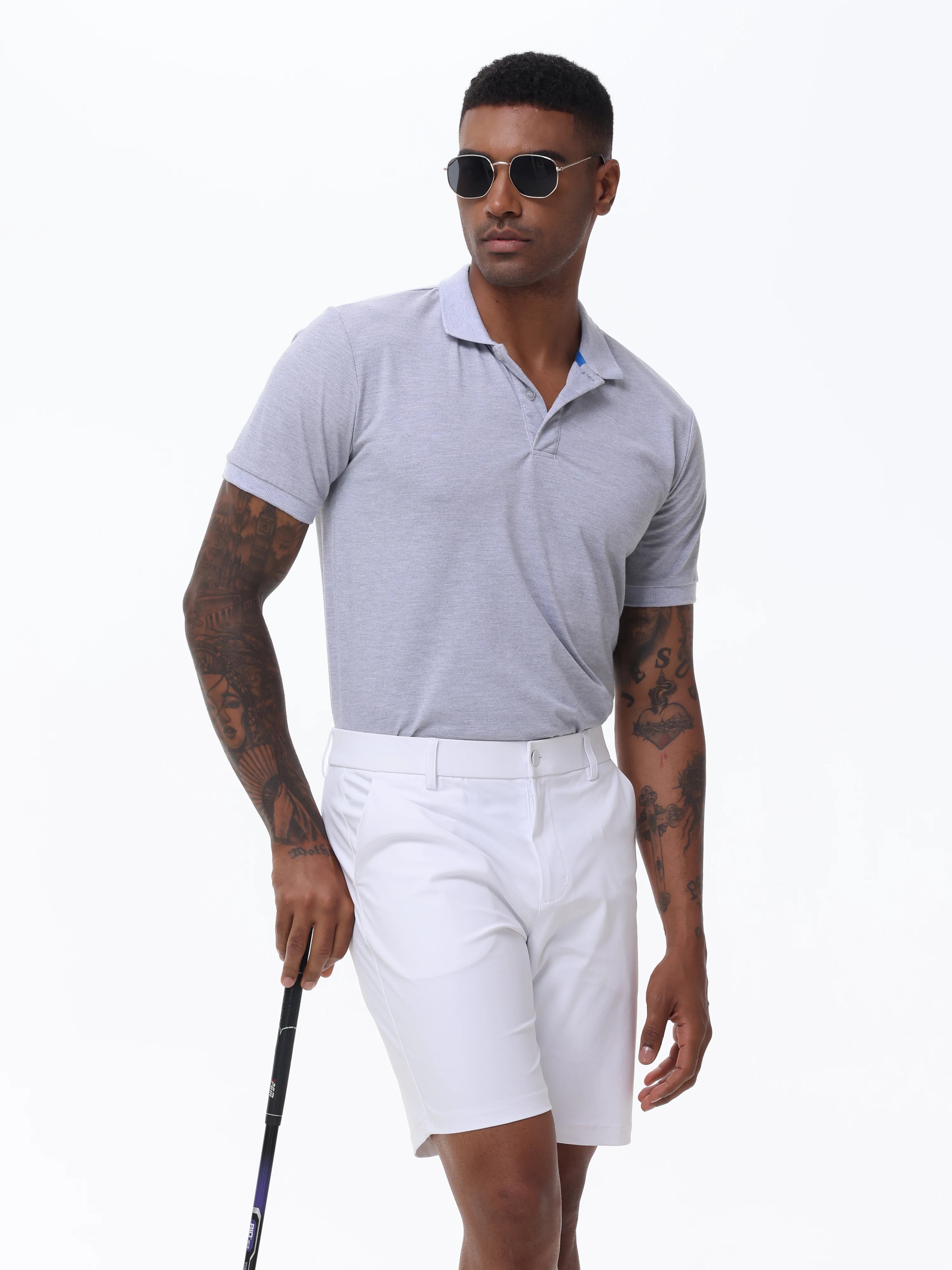 Men’s Elegant Cargo Shorts – Casual Golf & Work Style with Hidden Zippers