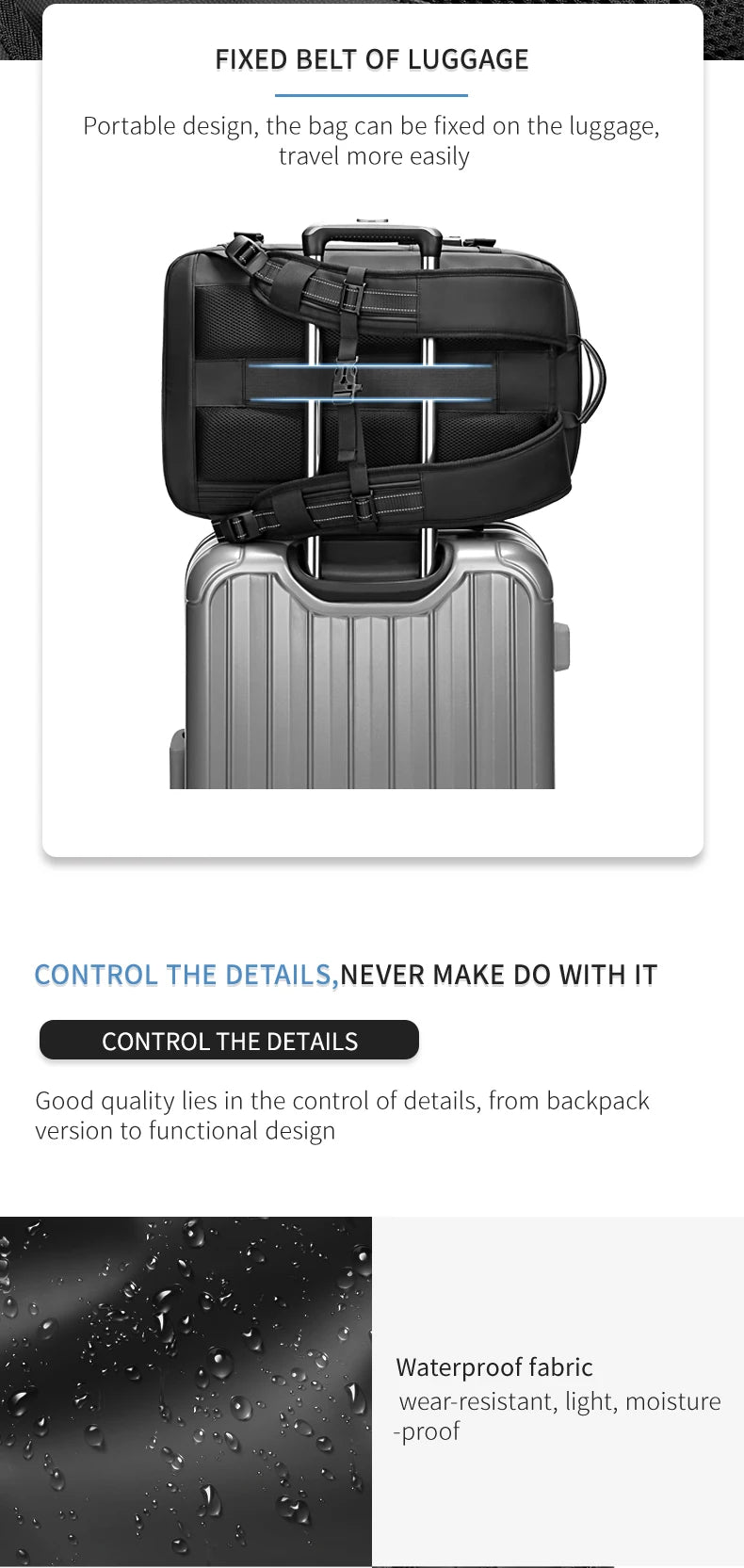 Men's Expandable Travel Backpack with Vacuum Compression – 17-Inch Laptop, Large Capacity, Business & School Outdoor Hiking Bag