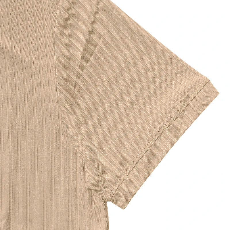 Men’s Striped Knit T-Shirt – Henley Neck, Short Sleeve, Soft & Breathable Casual Top