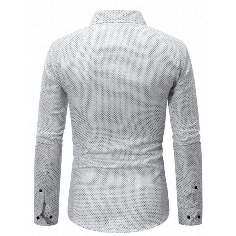 FGKKS New Men's Polka Dot Shirt – Long Sleeve Micro Elastic Casual Top