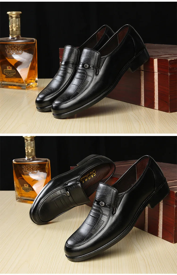 Men’s Leather Dress Shoes – High-Quality Comfortable Oxford Flats for Business, Party & Wedding