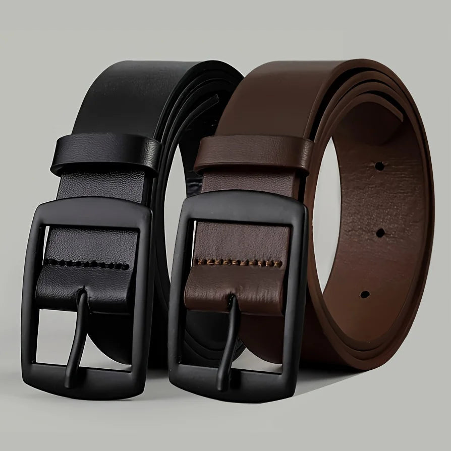Designer PU Leather Belt for Men & Women – Luxury Style with Metal Pin Buckle