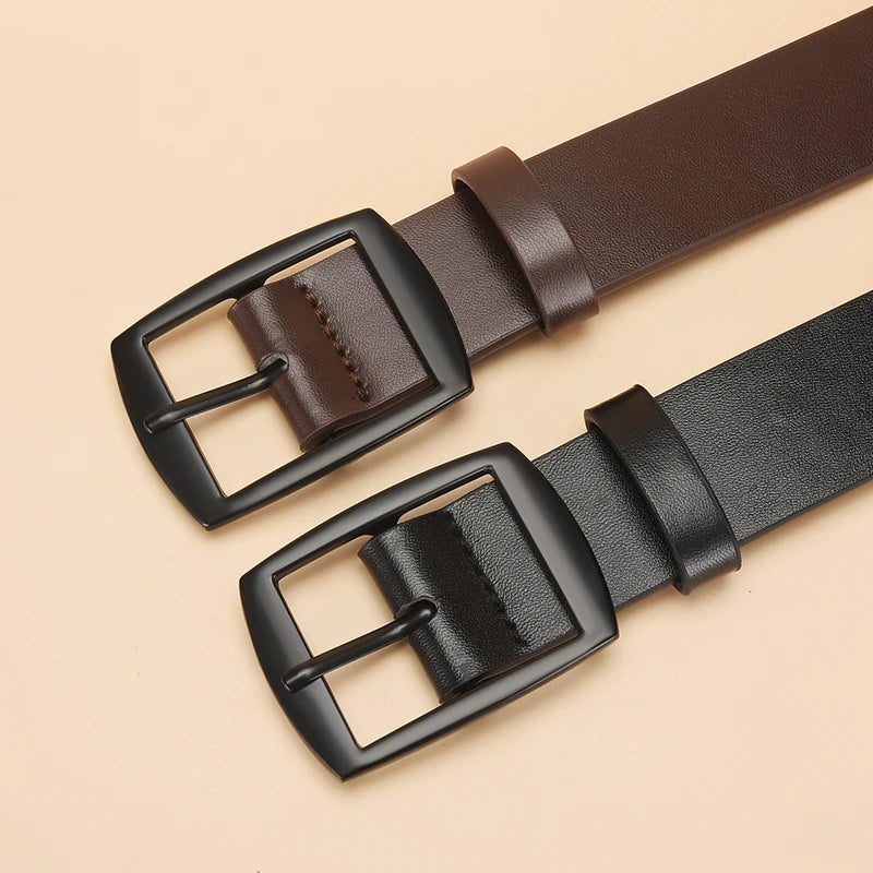 Designer PU Leather Belt for Men & Women – Luxury Style with Metal Pin Buckle