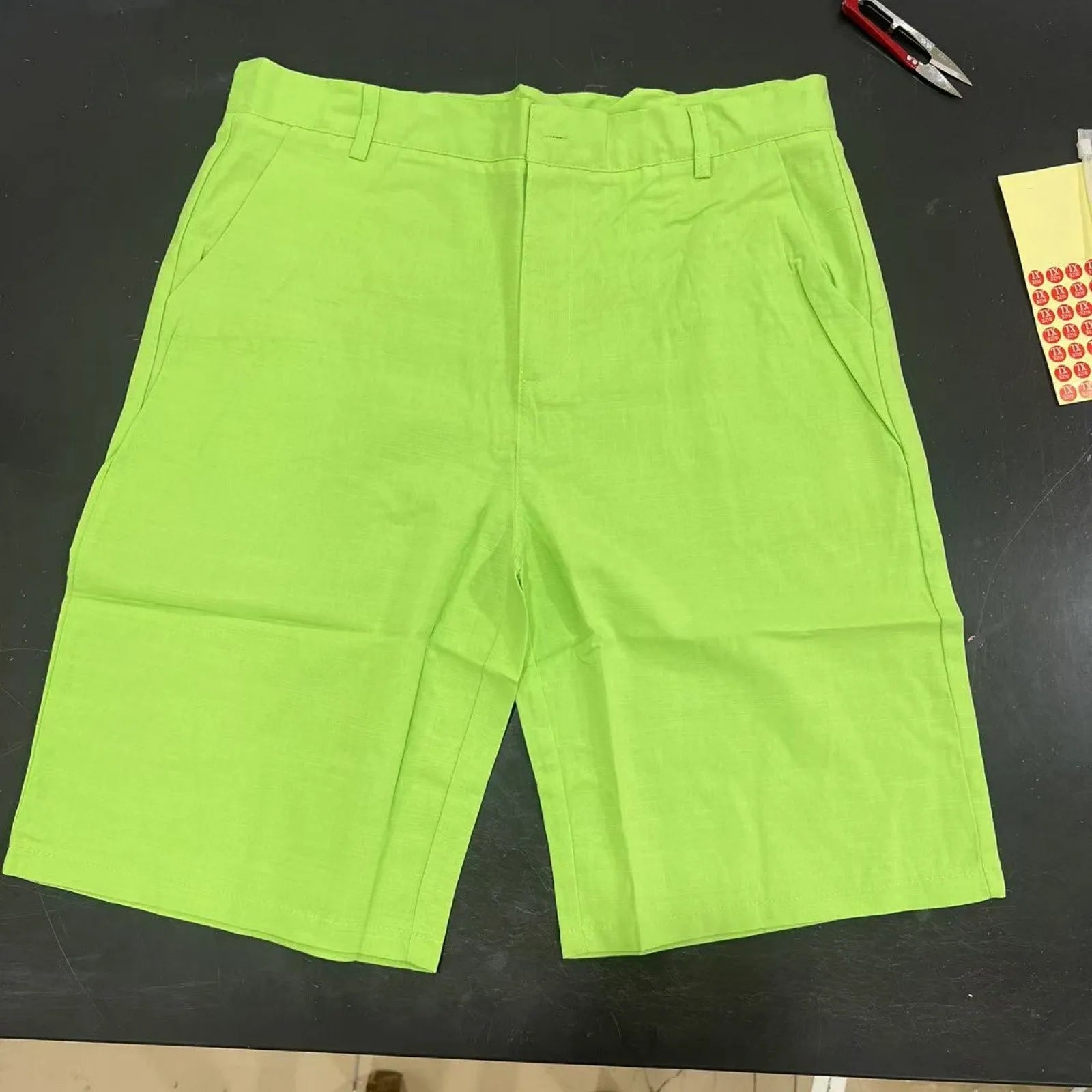 Men’s Solid Color Linen Shorts – Breathable Casual Beach Pants for Summer Holiday