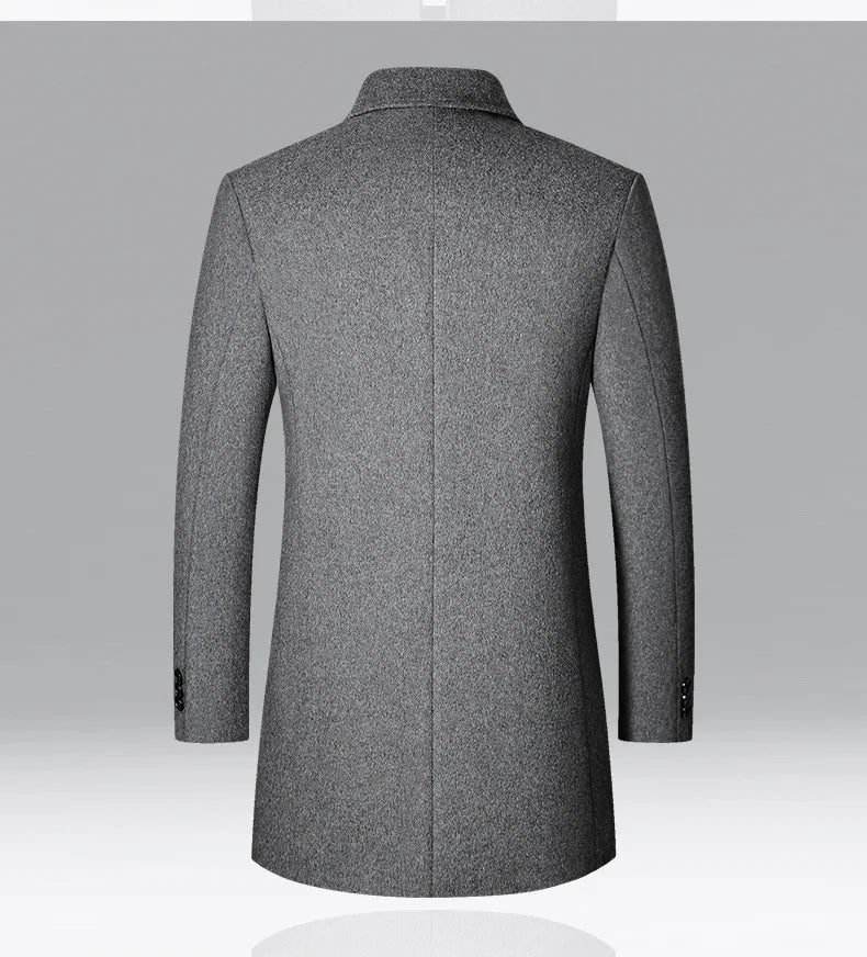 New Men’s Winter Wool Coat – Korean Style Business Trench Jacket