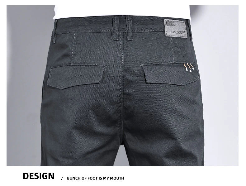 Men’s White Casual Pants – Stretch Straight Fit, Comfortable Soft Business & Work Trousers