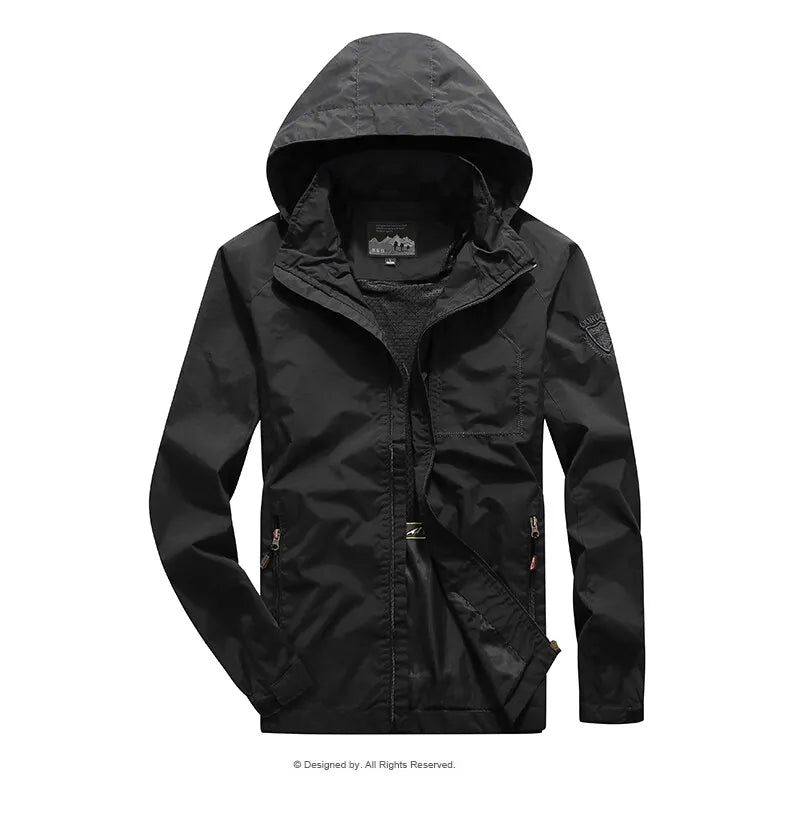 Men’s Waterproof Hiking Jacket – Lightweight Outdoor Windbreaker