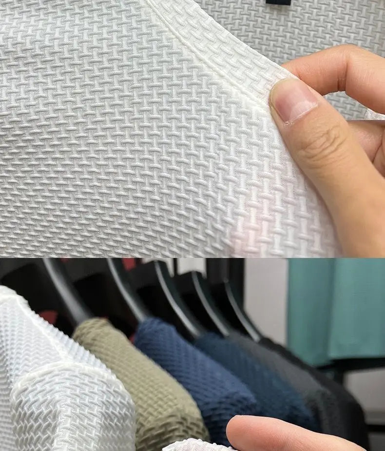 Men’s Ice Silk Mesh T-Shirt – Lightweight Breathable Quick-Dry Summer Top