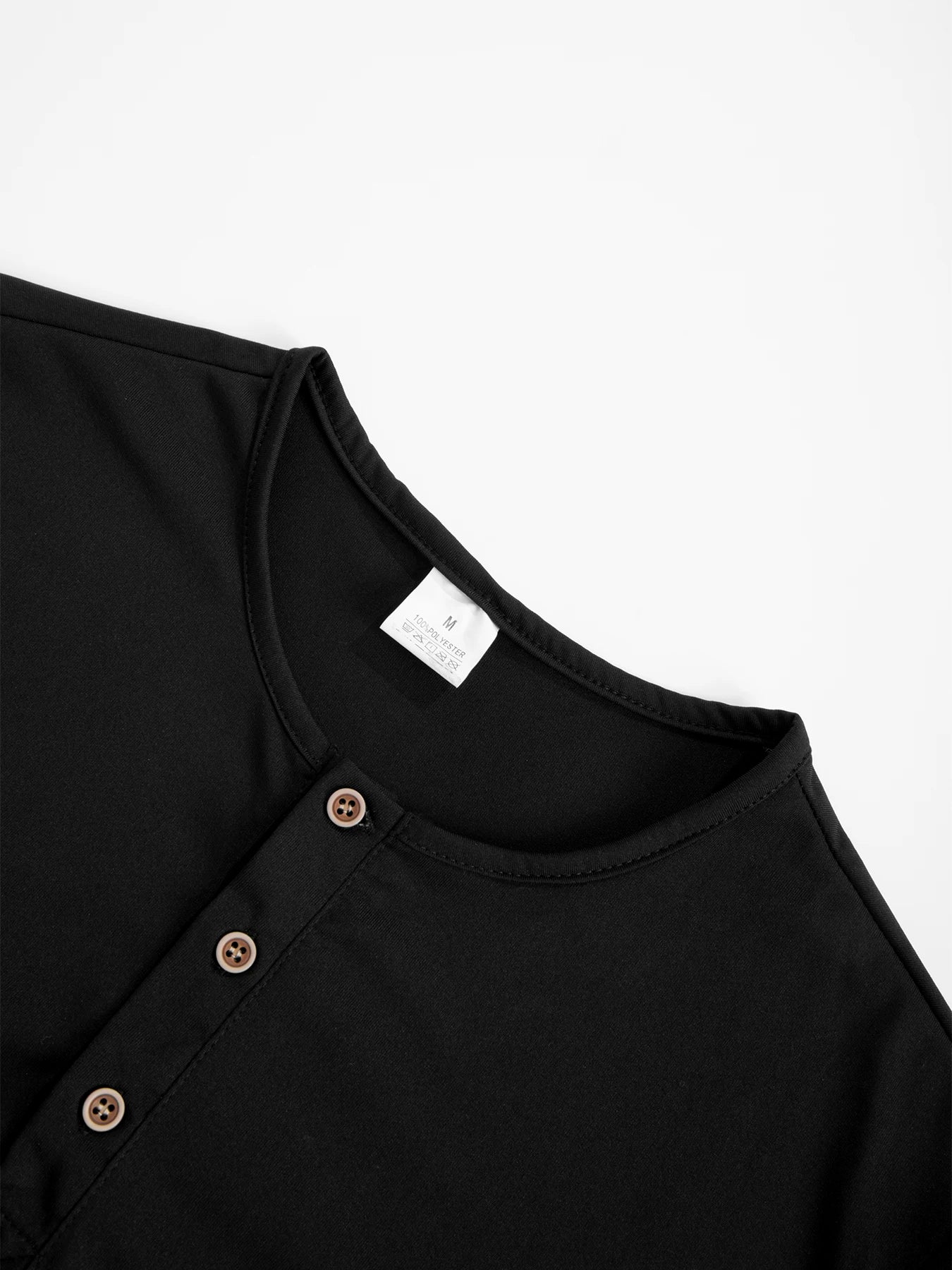 Men’s Long Sleeve Henley Shirt – Slim Fit, Casual & Comfortable Fitness Top with Button Neck