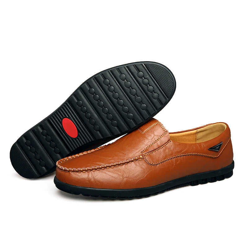 Men’s Genuine Leather Loafers – Luxury Casual Slip-On Moccasins, Designer Driving Shoes 2023