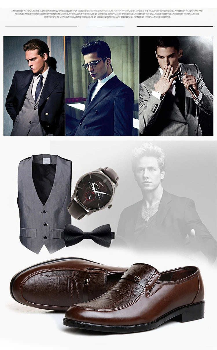 Men’s Leather Dress Shoes – High-Quality Comfortable Oxford Flats for Business, Party & Wedding