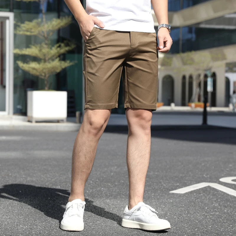 Men’s Summer Slim Fit Stretch Shorts – Lightweight Business Casual Dress Shorts, Fashion High Elastic Waist