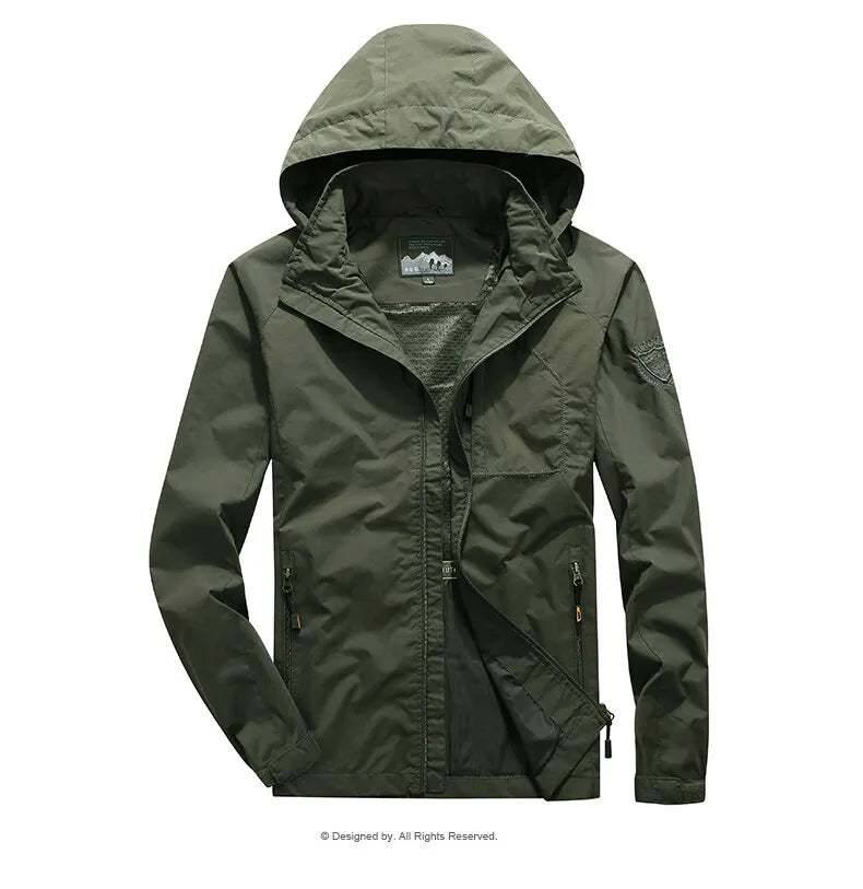 Men’s Waterproof Hiking Jacket – Lightweight Outdoor Windbreaker