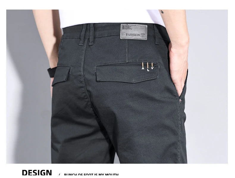 Men’s White Casual Pants – Stretch Straight Fit, Comfortable Soft Business & Work Trousers