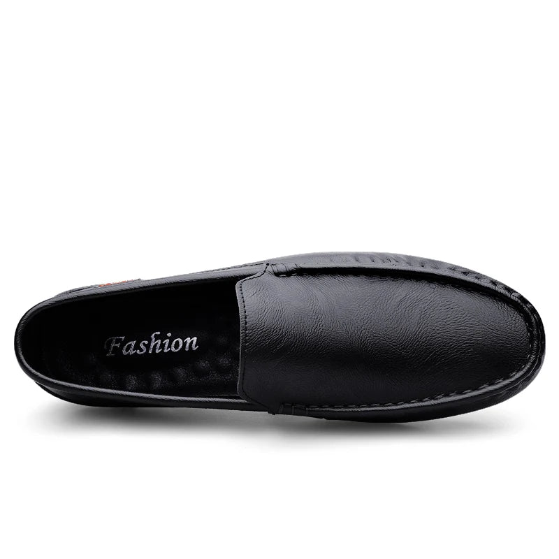 Men’s Genuine Leather Slip-On Loafers – Breathable Luxury Moccasins & Italian Driving Shoes