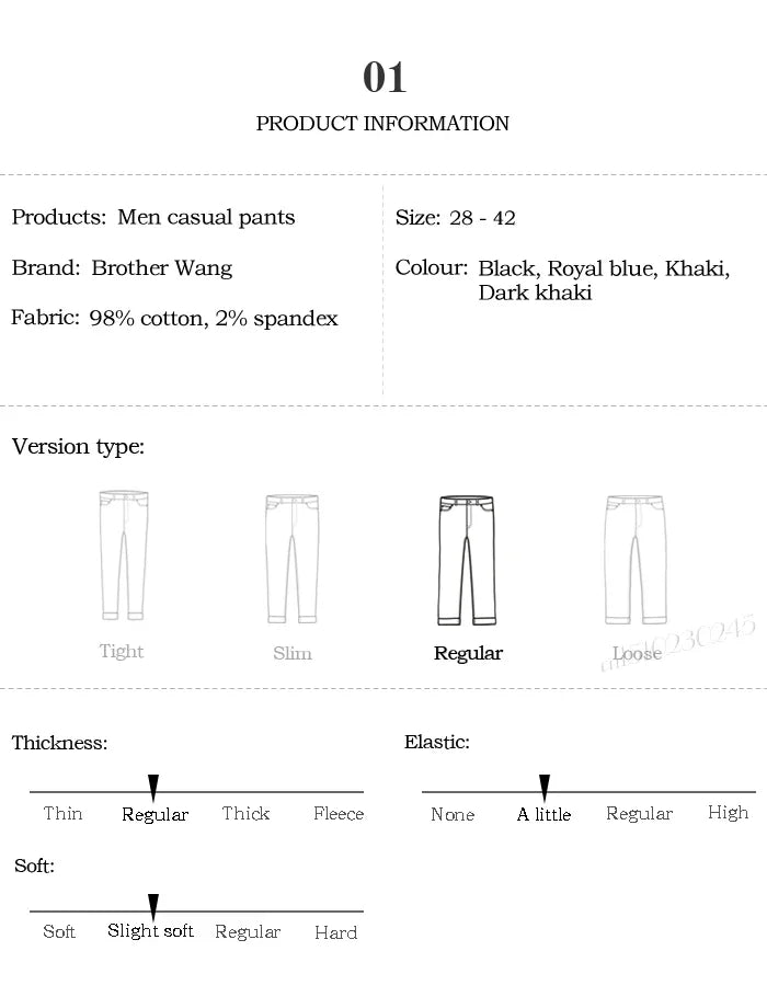 Men’s Classic Cotton Pants – 2024 Loose Fit High-Waist Elastic Casual Trousers