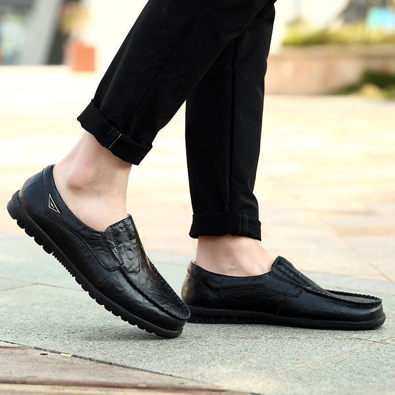 Men’s Genuine Leather Loafers – Luxury Casual Slip-On Moccasins, Designer Driving Shoes 2023