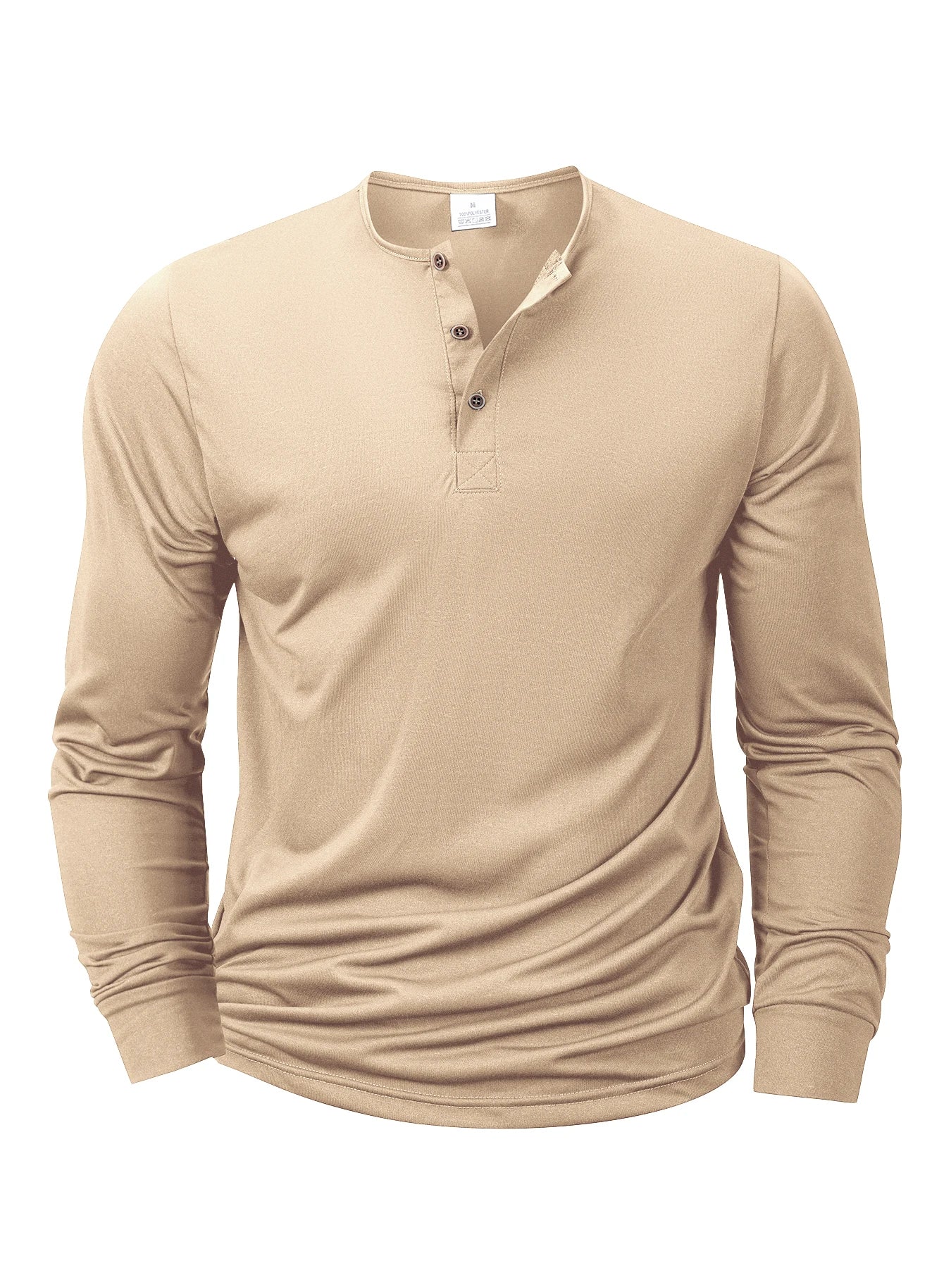 Men’s Long Sleeve Henley Shirt – Slim Fit, Casual & Comfortable Fitness Top with Button Neck