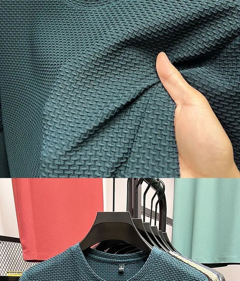 Men’s Ice Silk Mesh T-Shirt – Lightweight Breathable Quick-Dry Summer Top