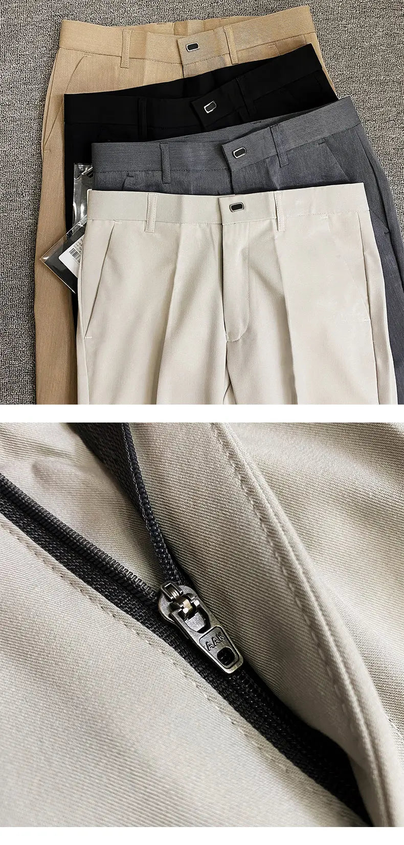 Men’s Slim Fit Formal Suit Pants – Stretch Dress Trousers, Solid Color Business & Casual Wear