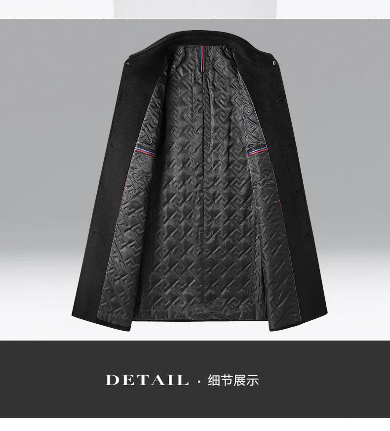 New Men’s Winter Wool Coat – Korean Style Business Trench Jacket