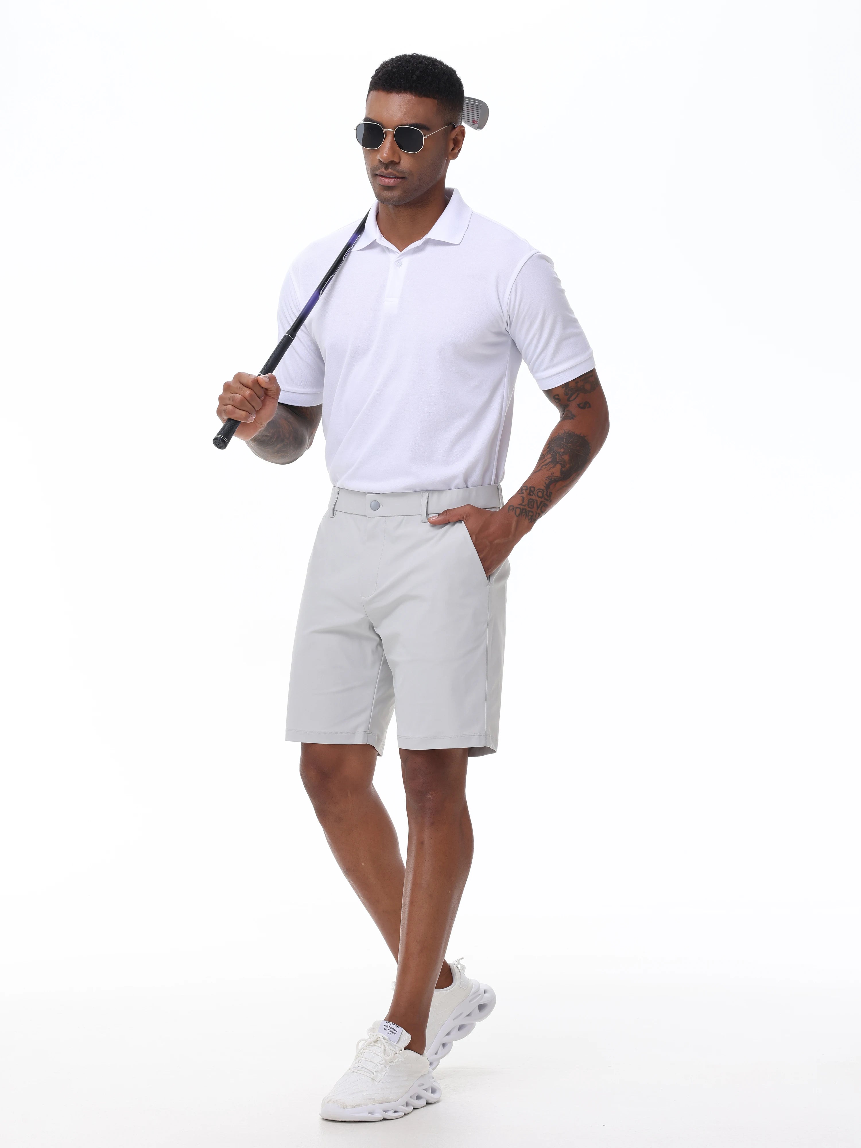 Men’s Elegant Cargo Shorts – Casual Golf & Work Style with Hidden Zippers
