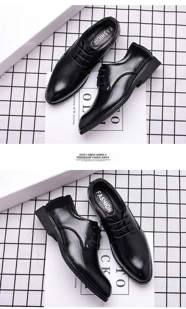 Mens Leather Dress Shoes Men's Formal Social Male Shoe Casual Business Pointed Toe Luxury Party Designer Shoes for Men