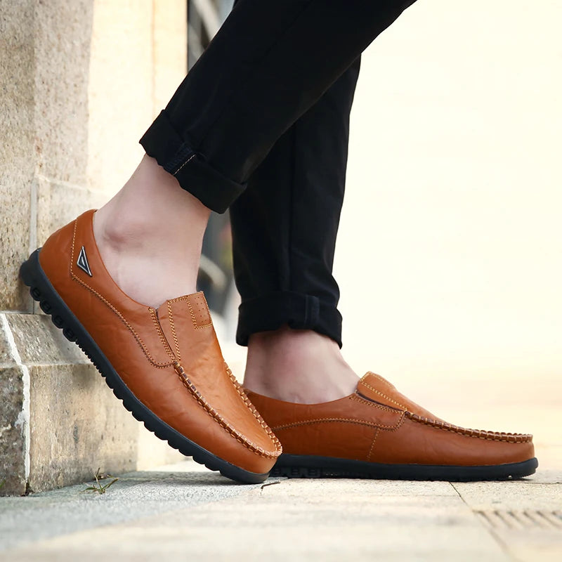 Men’s Genuine Leather Loafers – Luxury Casual Slip-On Moccasins, Designer Driving Shoes 2023