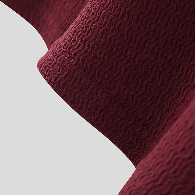 Men’s Summer Slim Fit High Neck Textured T-Shirt