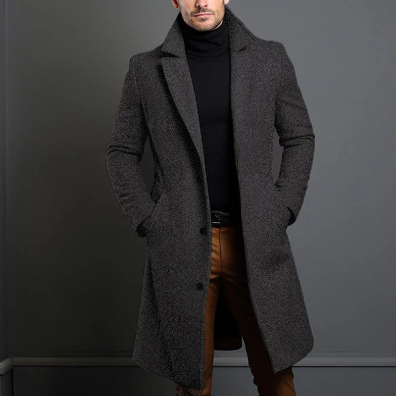 Men’s Luxury Wool Trench Coat – Warm & Stylish Winter Overcoat