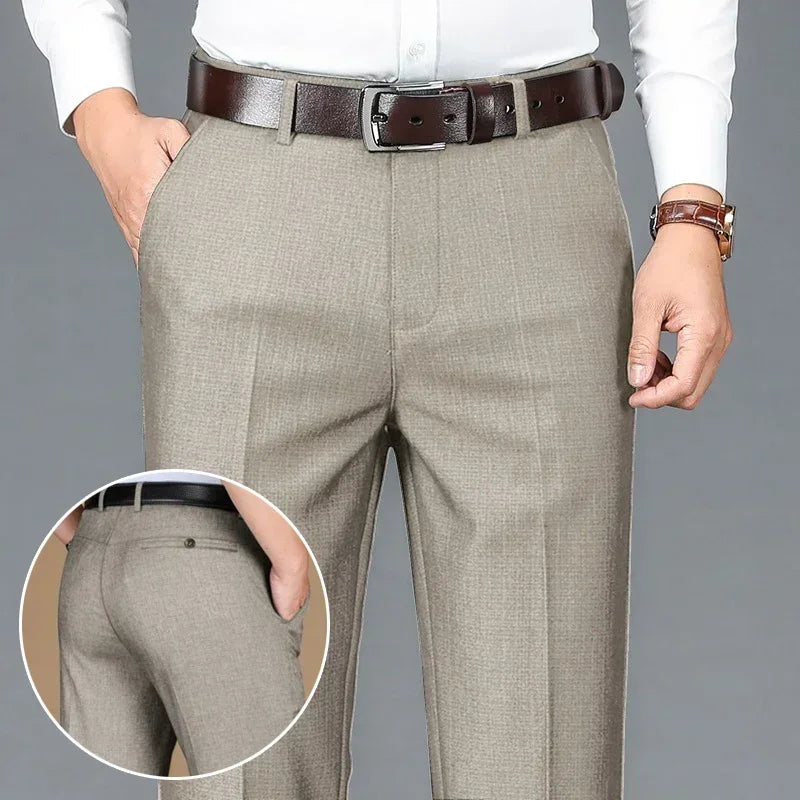 Men’s Formal Business Pants – High-Quality Loose Fit Suit Trousers with Straight Narrow Legs, 2025 Fashion