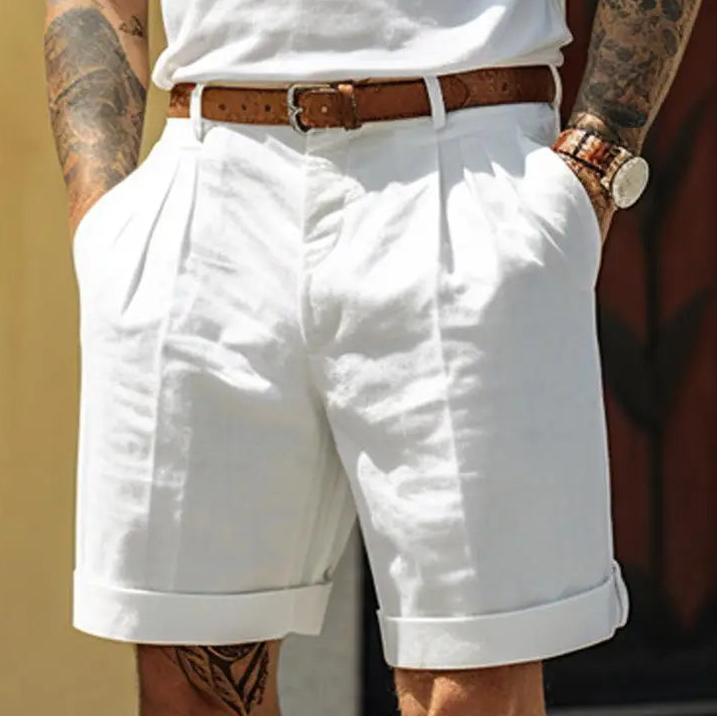 Men’s Classic Linen Shorts – Breathable Loose Fit Summer Casual Shorts 2025